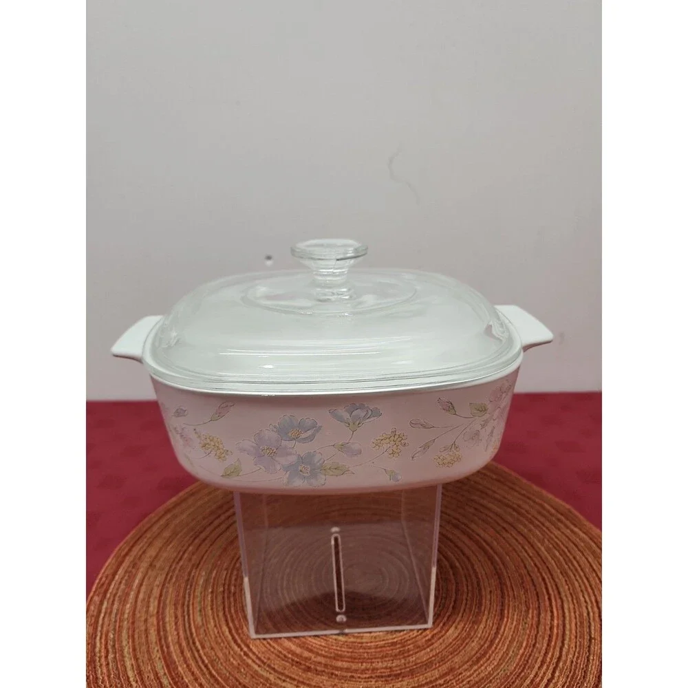 VTG CorningWare Pastel Bouquet 2 Lt Casserole Dish W Lid A-2-B 1980s Cottagecore